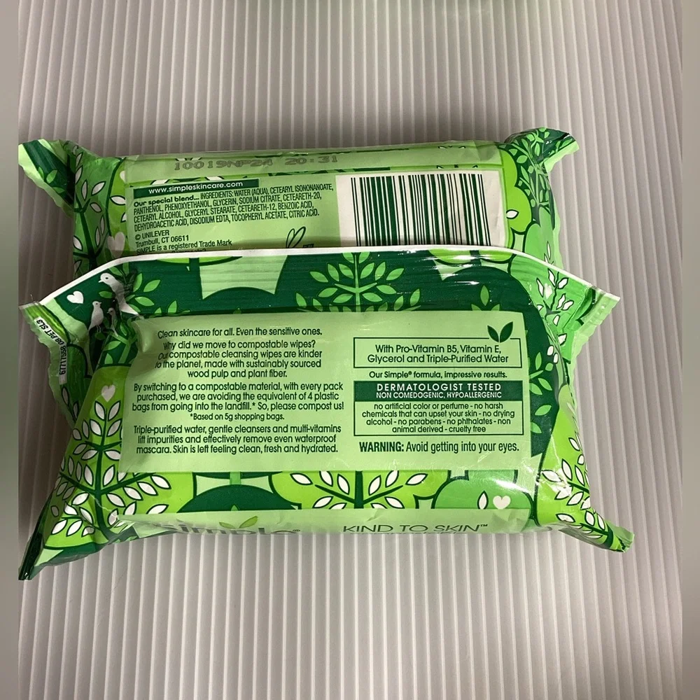Set of 3 Simple Facial Cleaning Wipes/Pads